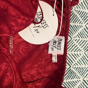 Princess Polly Red Lace Style Mini Dress Brand NWT